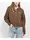 Empyre Weed Brown Crop Zip Hoodie - Thumbnail image 1 of 3