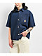 Empyre Wesley Dark Blue Button Up Short Sleeve Denim Shirt - Thumbnail image 4 of 4