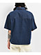 Empyre Wesley Dark Blue Button Up Short Sleeve Denim Shirt - Thumbnail image 2 of 4