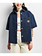 Empyre Wesley Dark Blue Button Up Short Sleeve Denim Shirt - Thumbnail image 1 of 4