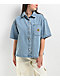 Empyre Wesley Light Blue Button Up Short Sleeve Denim Shirt - Thumbnail image 2 of 4