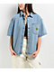Empyre Wesley Light Blue Button Up Short Sleeve Denim Shirt - Thumbnail image 1 of 4