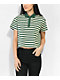Empyre Wilanne Green & White Stripe Crop Polo Shirt