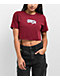 Empyre Y2K Star Maroon Crop T-Shirt - Thumbnail image 1 of 2