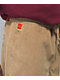 Empyre shorts de skate de pana caqui de corte holgado