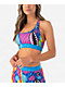 Ethika Bomber Glass Tiger sostén deportivo azul y rosa 