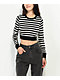 Ethos Black & White Stripe Crop Sweater - Thumbnail image 1 of 4