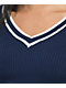 Ethos Blue Long Sleeve Crop Sweater
