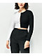 Ethos Button Down Black & White Crop Cardigan Sweater