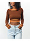 Ethos Suéter corto marrón y naranja 