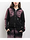 FB County Bleach Dye Black & Pink Crop Zip Hoodie - Thumbnail image 1 of 5