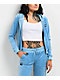 FB County Blue Velour Zip Hoodie - Thumbnail image 1 of 5