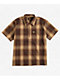 FB County Brown Checker Zip Short Sleeve Shirt - Thumbnail image 4 of 5