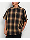 FB County Checker Brown & Tan Half Zip Short Sleeve Shirt - Thumbnail image 1 of 3