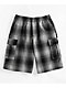 FB County Checker Grey Cargo Shorts - Thumbnail image 3 of 6