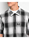 FB County Checker Grey Half Zip Short Sleeve Flannel Shirt - Thumbnail image 3 of 4