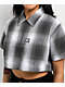 FB County Checker Grey Zip Crop Short Sleeve Shirt - Thumbnail image 3 of 3