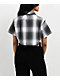 FB County Checker Grey Zip Crop Short Sleeve Shirt - Thumbnail image 2 of 3
