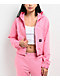 FB County French Terry Pink Crop Zip Hoodie - Thumbnail image 1 of 6