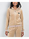 FB County Khaki Velour Zip Hoodie - Thumbnail image 3 of 6