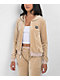 FB County Khaki Velour Zip Hoodie - Thumbnail image 1 of 6