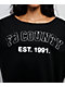 FB County Off Shoulder Black Crewneck Sweatshirt - Thumbnail image 2 of 3