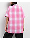 FB County Pink Plaid Zip Short Sleeve Woven Shirt  - Thumbnail image 2 of 3