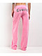 FB County Rhinestone Pink Velour Track Pants - Thumbnail image 1 of 8