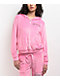 FB County Rhinestone Pink Velour Zip Hoodie - Thumbnail image 2 of 6