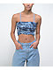 FILA Allanis Ruched Blue Tie Dye Cami Tank Top - Thumbnail image 1 of 3