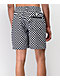Fairplay Boardy Neon Checkered Black & White Elastic Waist Board Shorts