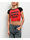 Famous Stars & Straps Famous People Suck Red Raglan Crop T-Shirt - Thumbnail image 1 of 3