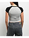 Famous Stars & Straps Stacked Grey Crop Raglan T-Shirt - Thumbnail image 2 of 3