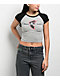 Famous Stars & Straps Stacked Grey Crop Raglan T-Shirt - Thumbnail image 1 of 3