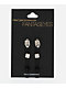 Fantas Eyes Dice & Skull Silver 3 Pack Stud Earrings - Thumbnail image 2 of 2