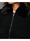 Faux Fur Black Corduroy Crop Bomber Jacket - Thumbnail image 3 of 6