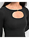 Fivestar Cutout Black Long Sleeve Crop Top - Thumbnail image 3 of 3