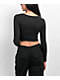 Fivestar Cutout Black Long Sleeve Crop Top - Thumbnail image 2 of 3