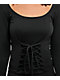 Forest Ink Viper Lace Up Black Long Sleeve Top - Thumbnail image 3 of 5