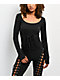Forest Ink Viper Lace Up Black Long Sleeve Top - Thumbnail image 1 of 5