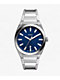 Fossil Everett Silver & Navy Analog Watch - Thumbnail image 1 of 4
