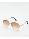 Frameless Gold & Smoke Sunglasses - Thumbnail image 1 of 3