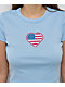 Freeworld Classically Pat Blue Crop T-Shirt - Thumbnail image 2 of 2