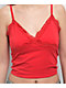 Freeworld Ellouise Lace V Red Crop Tank Top - Thumbnail image 4 of 4
