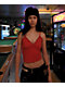 Freeworld Ellouise Lace V Red Crop Tank Top - Thumbnail image 3 of 4