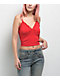 Freeworld Ellouise Lace V Red Crop Tank Top - Thumbnail image 1 of 4