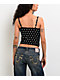 Freeworld Evelyn Hearts Lace Black Crop Tank Top - Thumbnail image 2 of 3