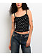Freeworld Evelyn Hearts Lace Black Crop Tank Top - Thumbnail image 1 of 3