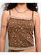 Freeworld Evelyn Lace Cheetah Brown Crop Tank Top - Thumbnail image 3 of 3