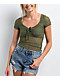 Freeworld Fancy Lace Olive Top - Thumbnail image 1 of 3